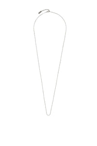 Long Rectangular Chain silver & black Necklace - Silver & Black