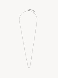 Long Rectangular Chain silver & black Necklace - Silver & Black