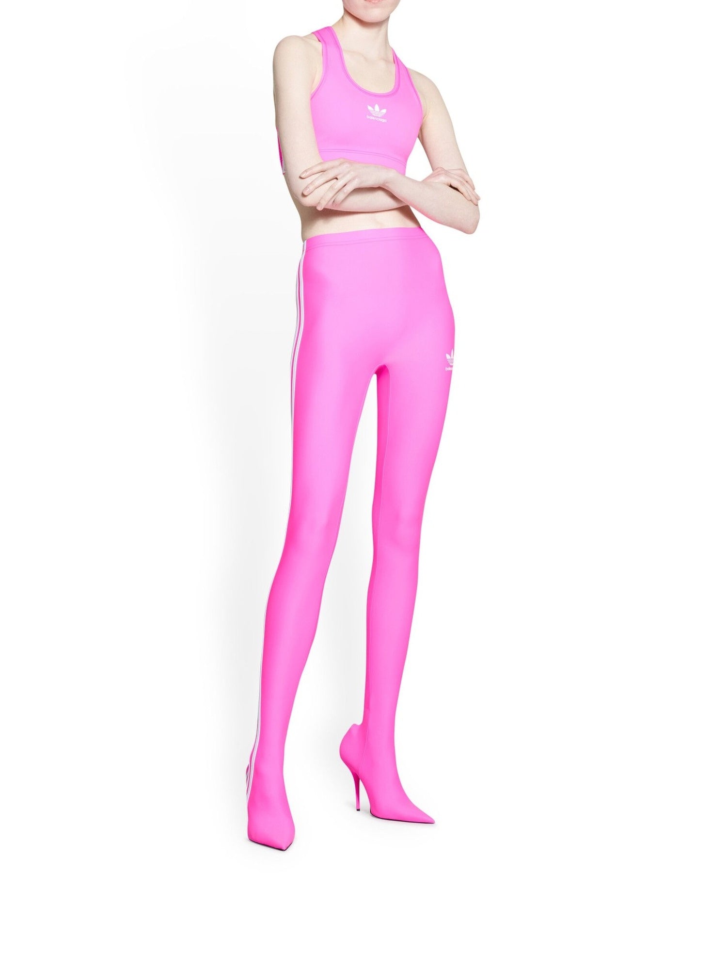 Balenciaga X Adidas Athletic neon pink & white Bra - Neon Pink & White