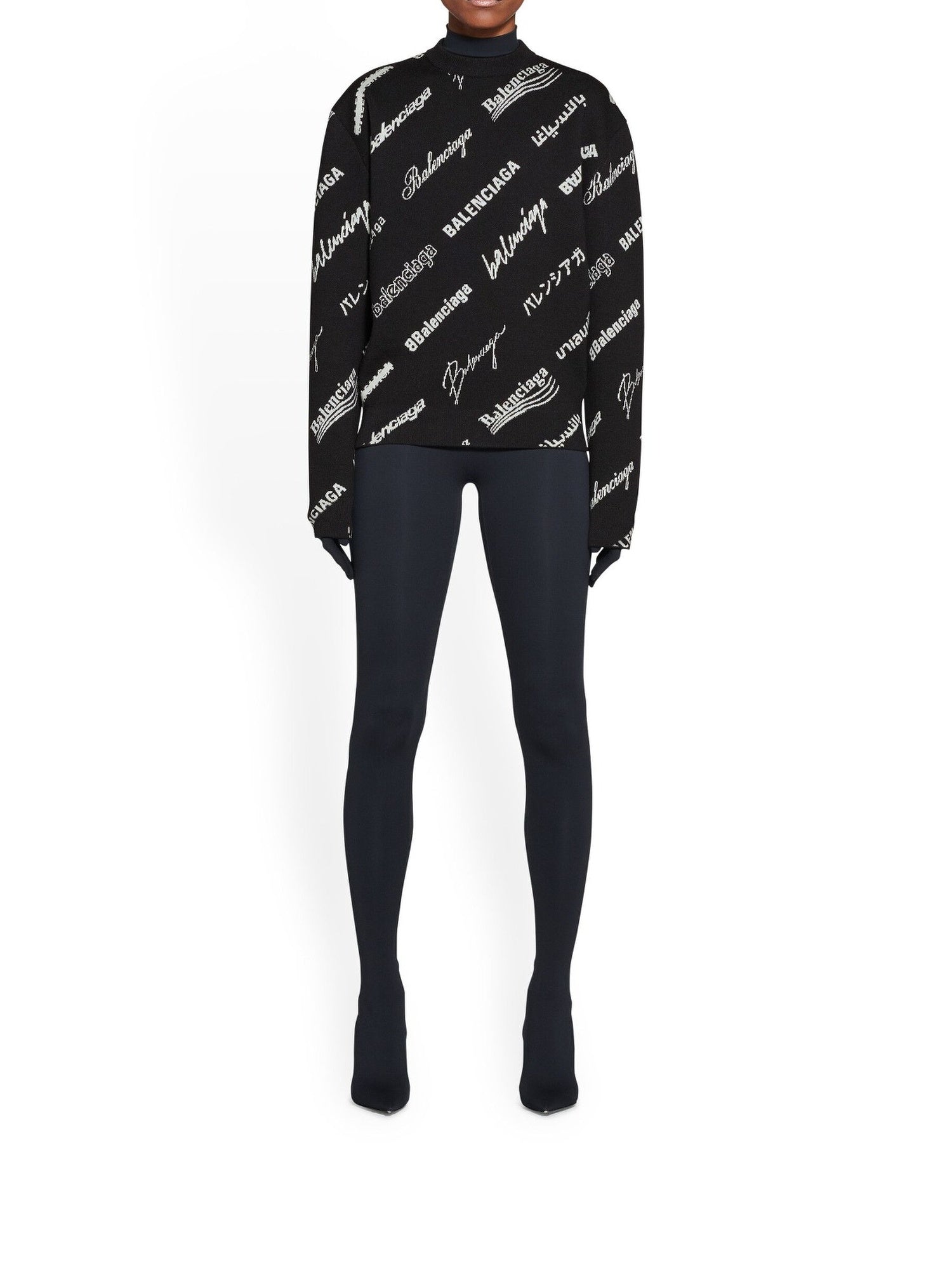Logomania All Over black & cocoa Sweater - Black & Cocoa