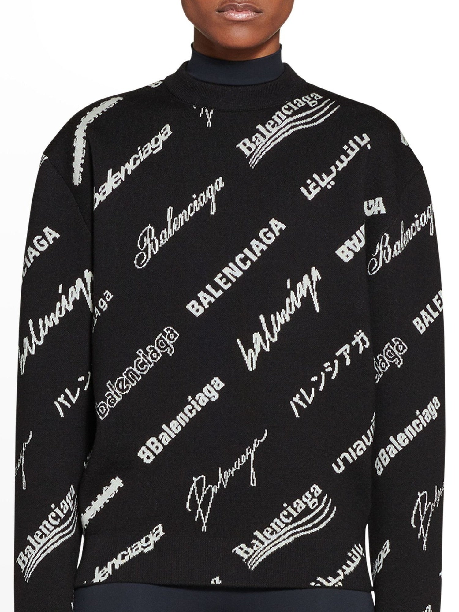 Logomania All Over black & cocoa Sweater - Black & Cocoa