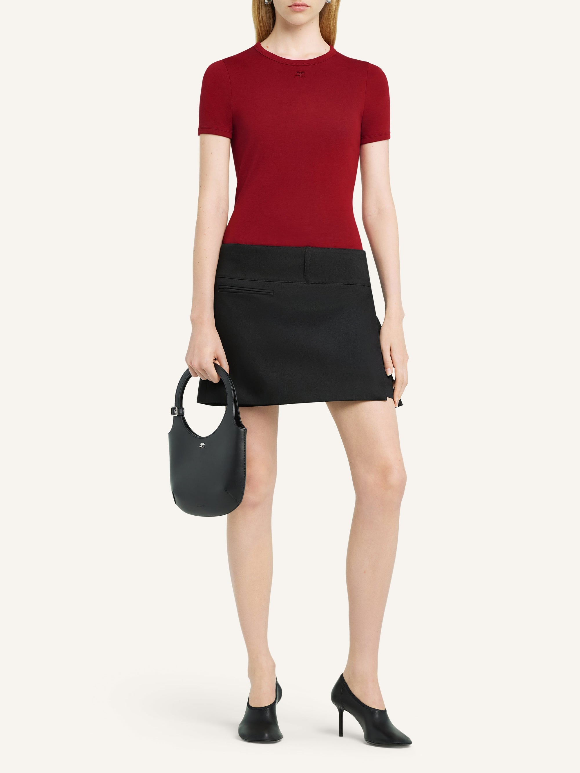 Signature contrast T-Shirt - Grenat & Black