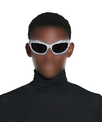 Spike Rectangle Sunglasses - Silver
