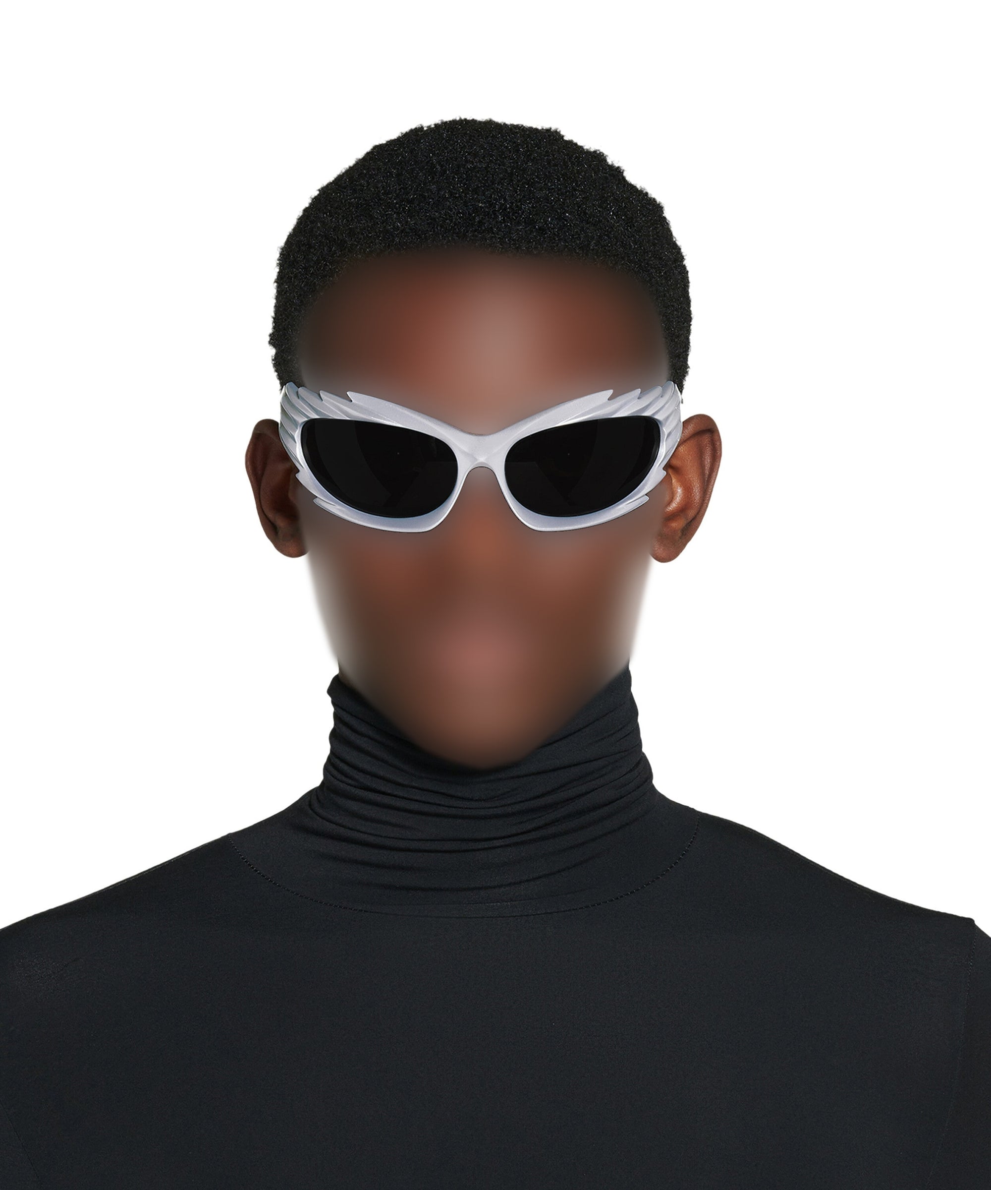 Spike Rectangle Sunglasses - Silver