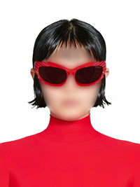 Spike Rectangle amaranth Sunglasses - Amaranth