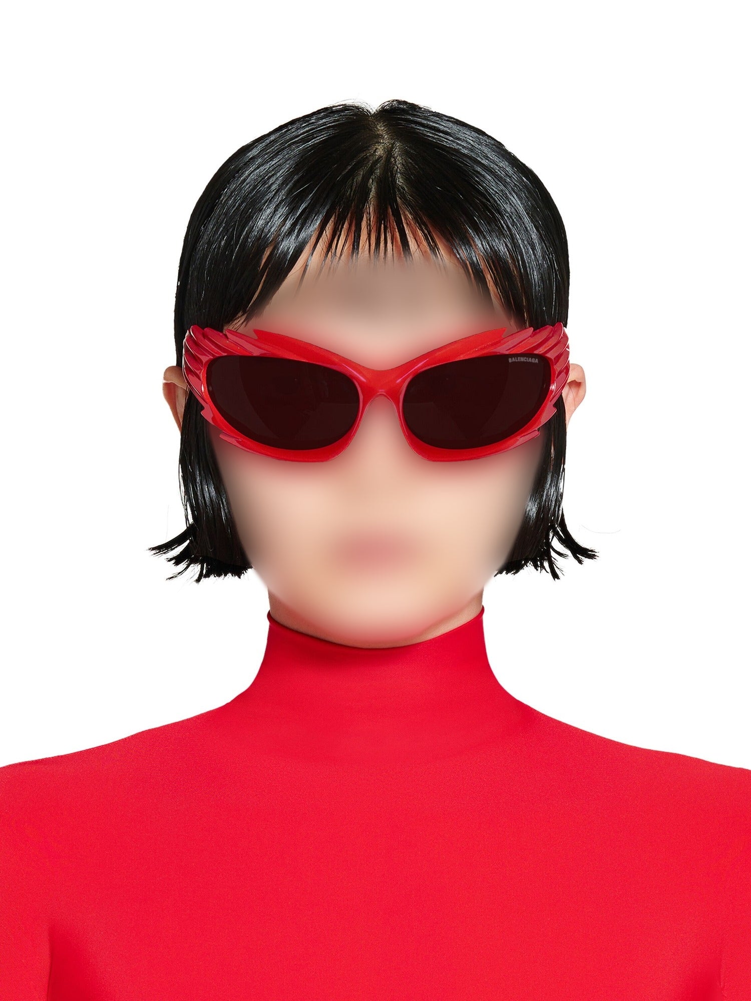 Spike Rectangle amaranth Sunglasses - Amaranth