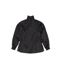 Logo Letters All Over Hourglass Blouse - Black