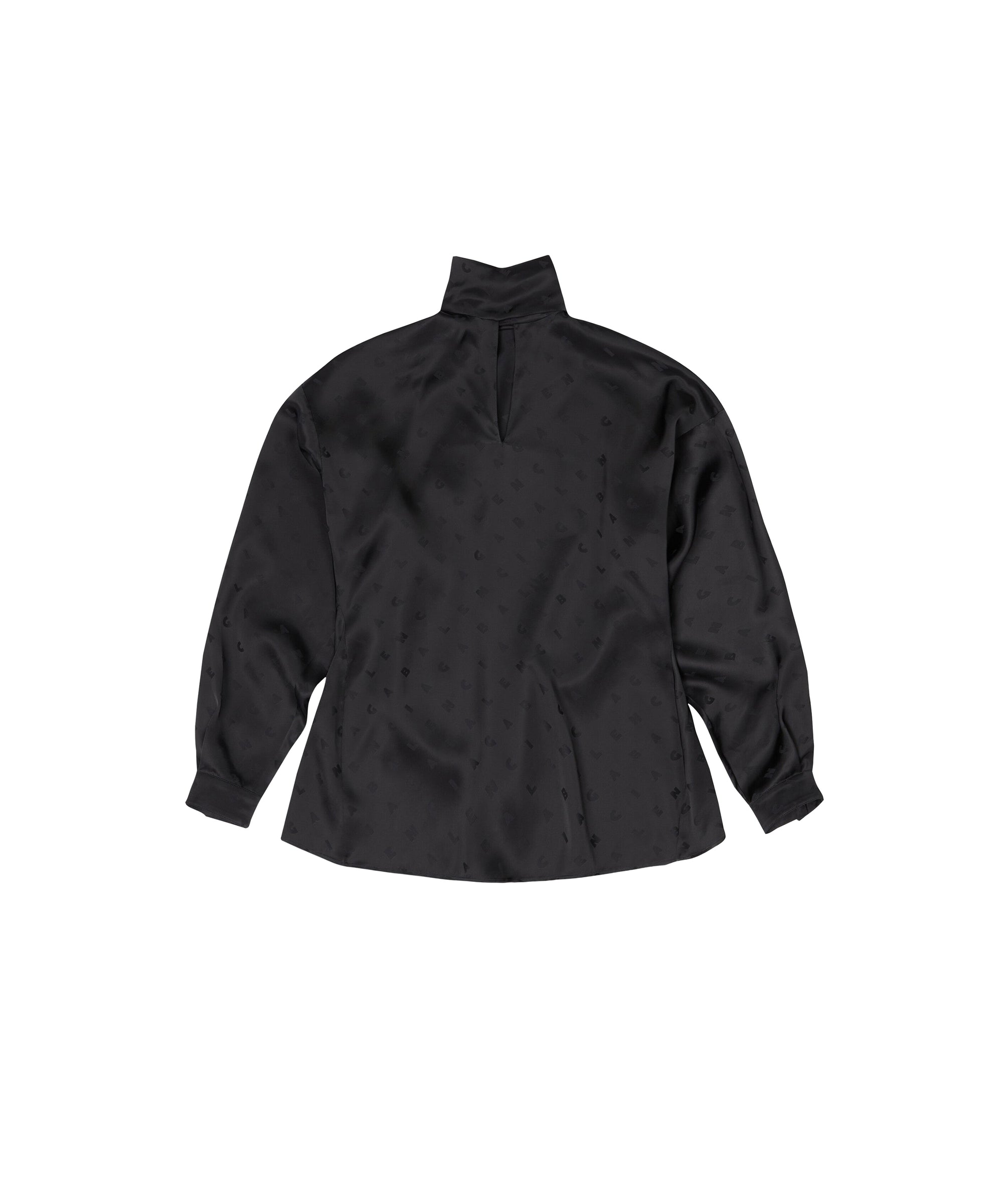 Logo Letters All Over Hourglass Blouse - Black