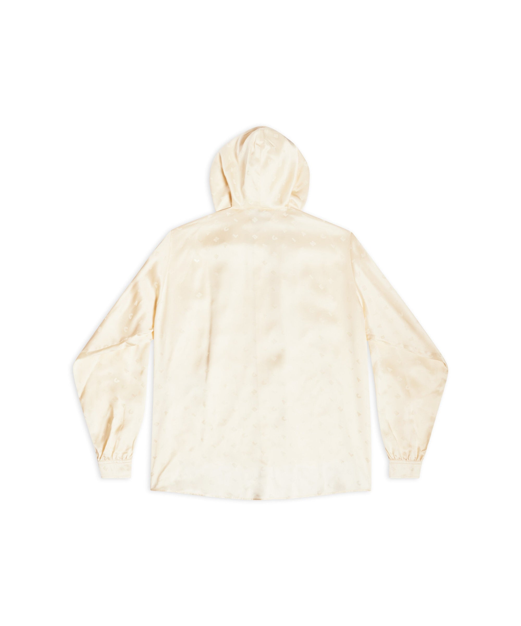 Logo Letters All Over Hooded Blouse - Ivory
