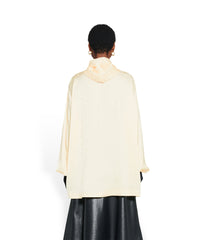 Logo Letters All Over Hooded Blouse - Ivory