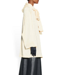 Logo Letters All Over Hooded Blouse - Ivory