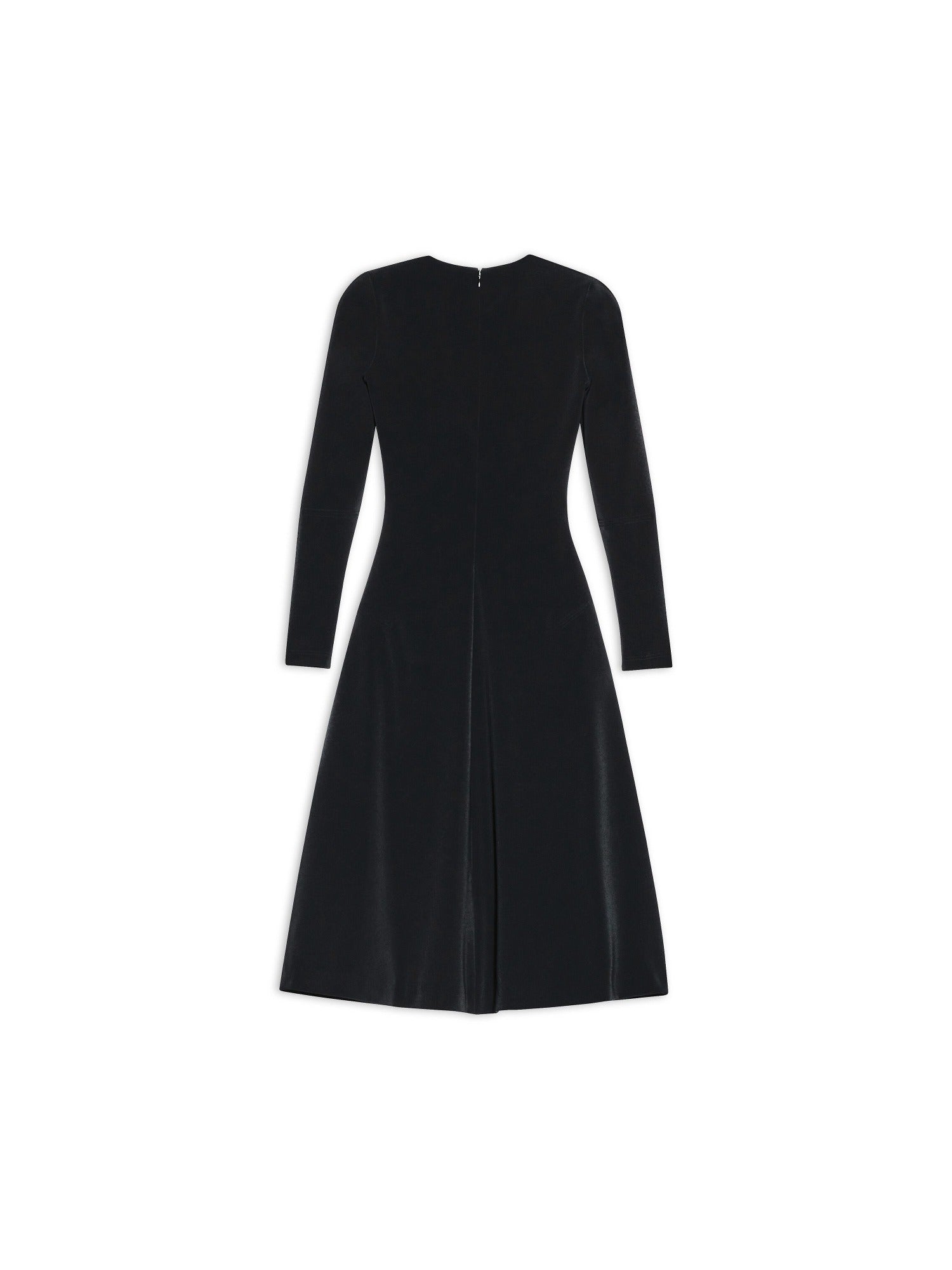 A-Line Crewneck black Dress - Black