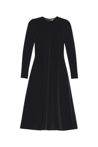 A-Line Crewneck black Dress - Black