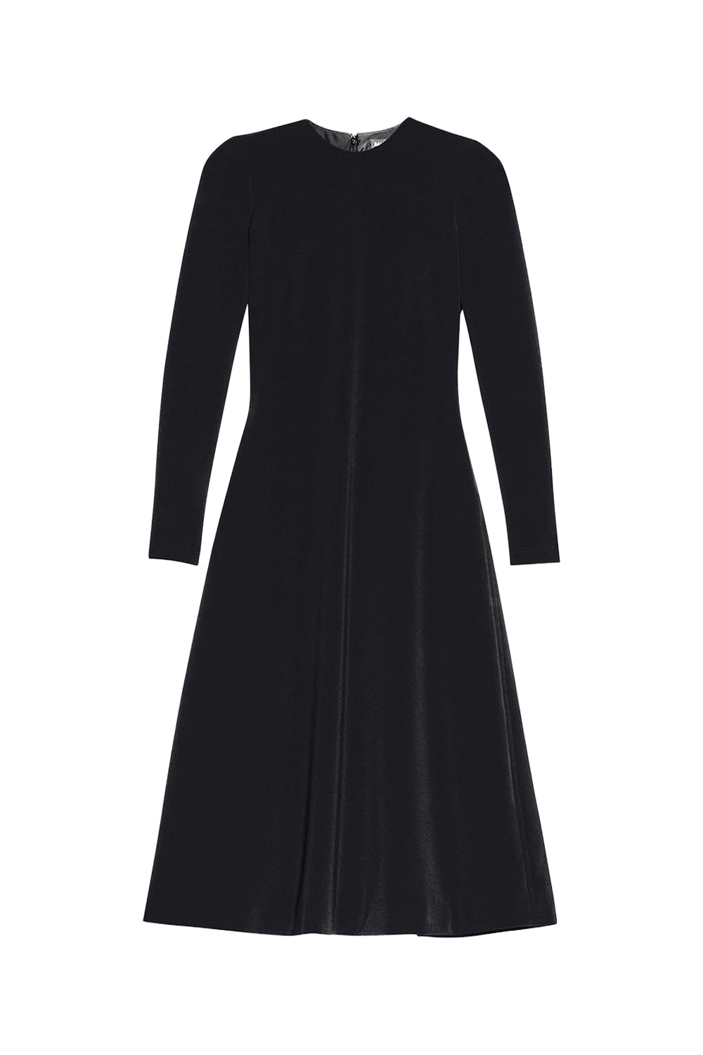 A-Line Crewneck black Dress - Black