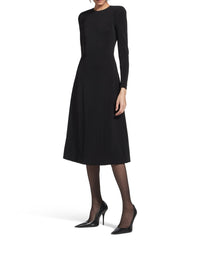 A-Line Crewneck black Dress - Black