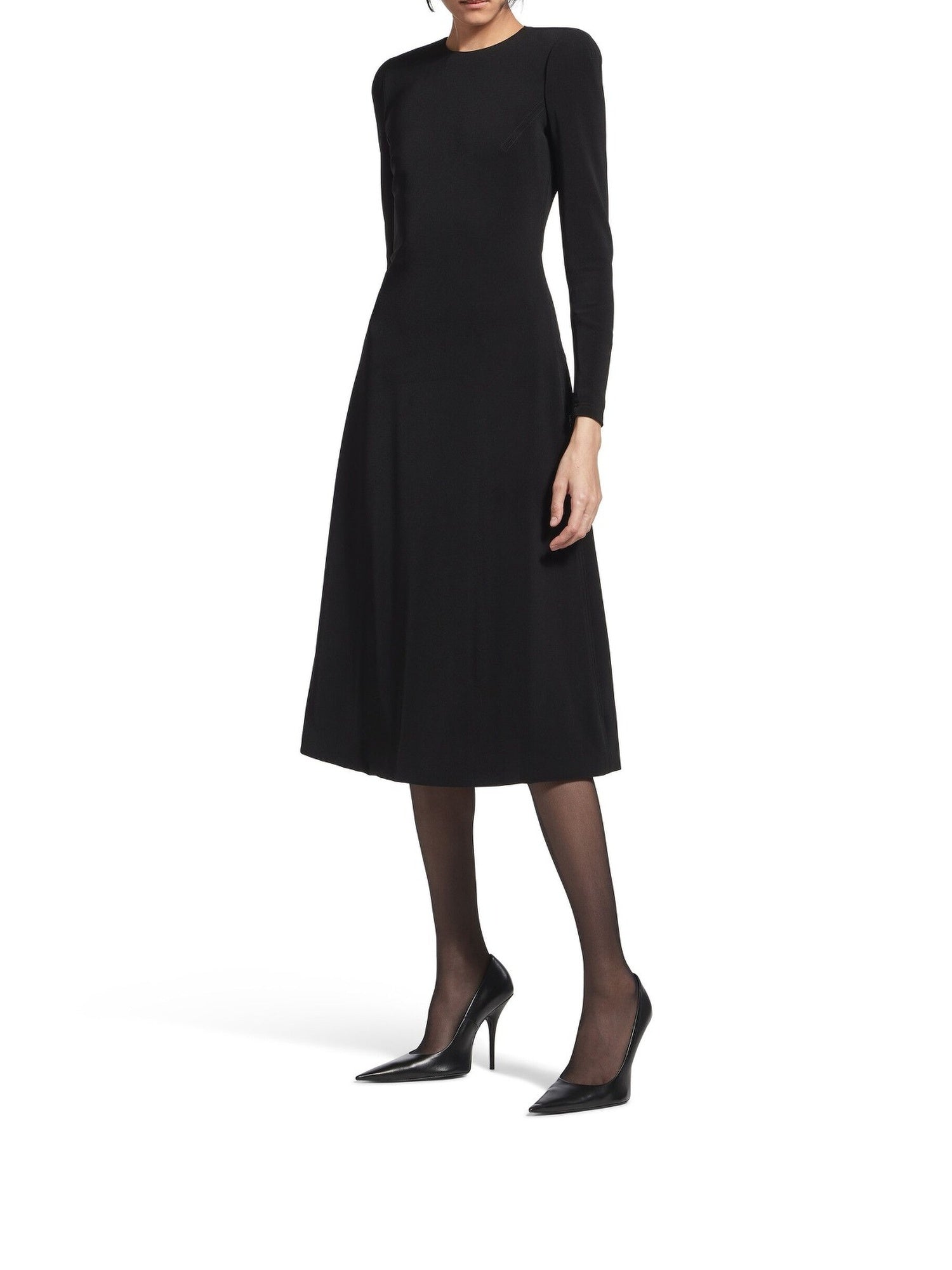 A-Line Crewneck black Dress - Black