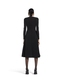 A-Line Crewneck black Dress - Black
