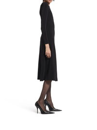 A-Line Crewneck black Dress - Black