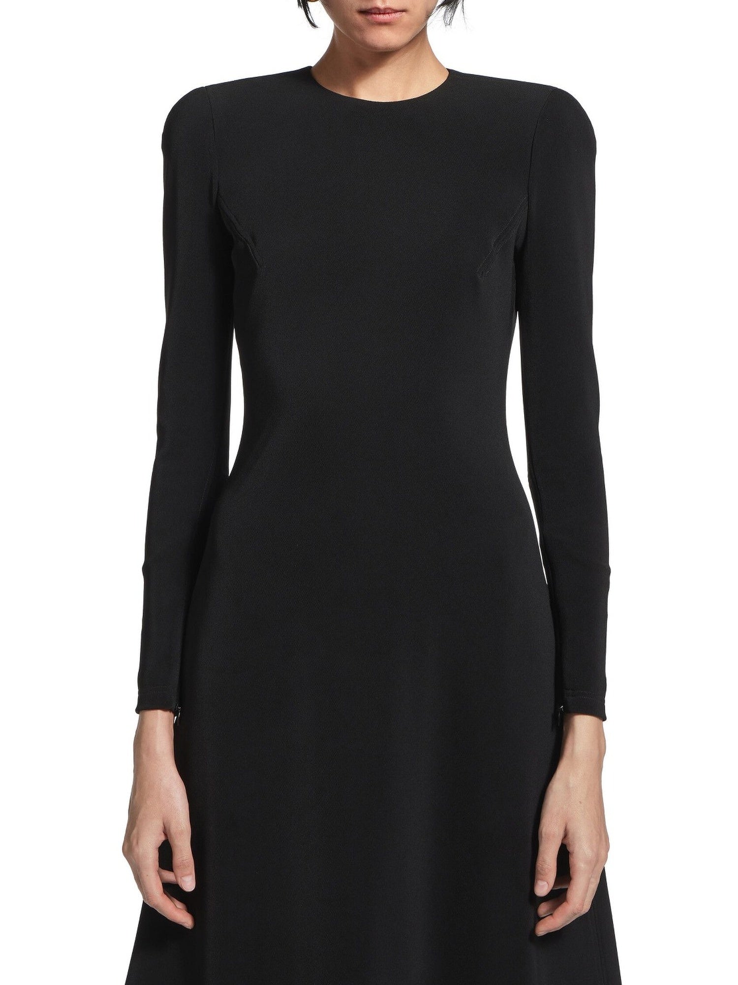 A-Line Crewneck black Dress - Black