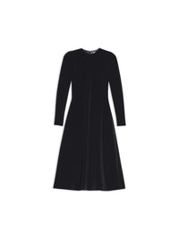 A-Line Crewneck black Dress - Black