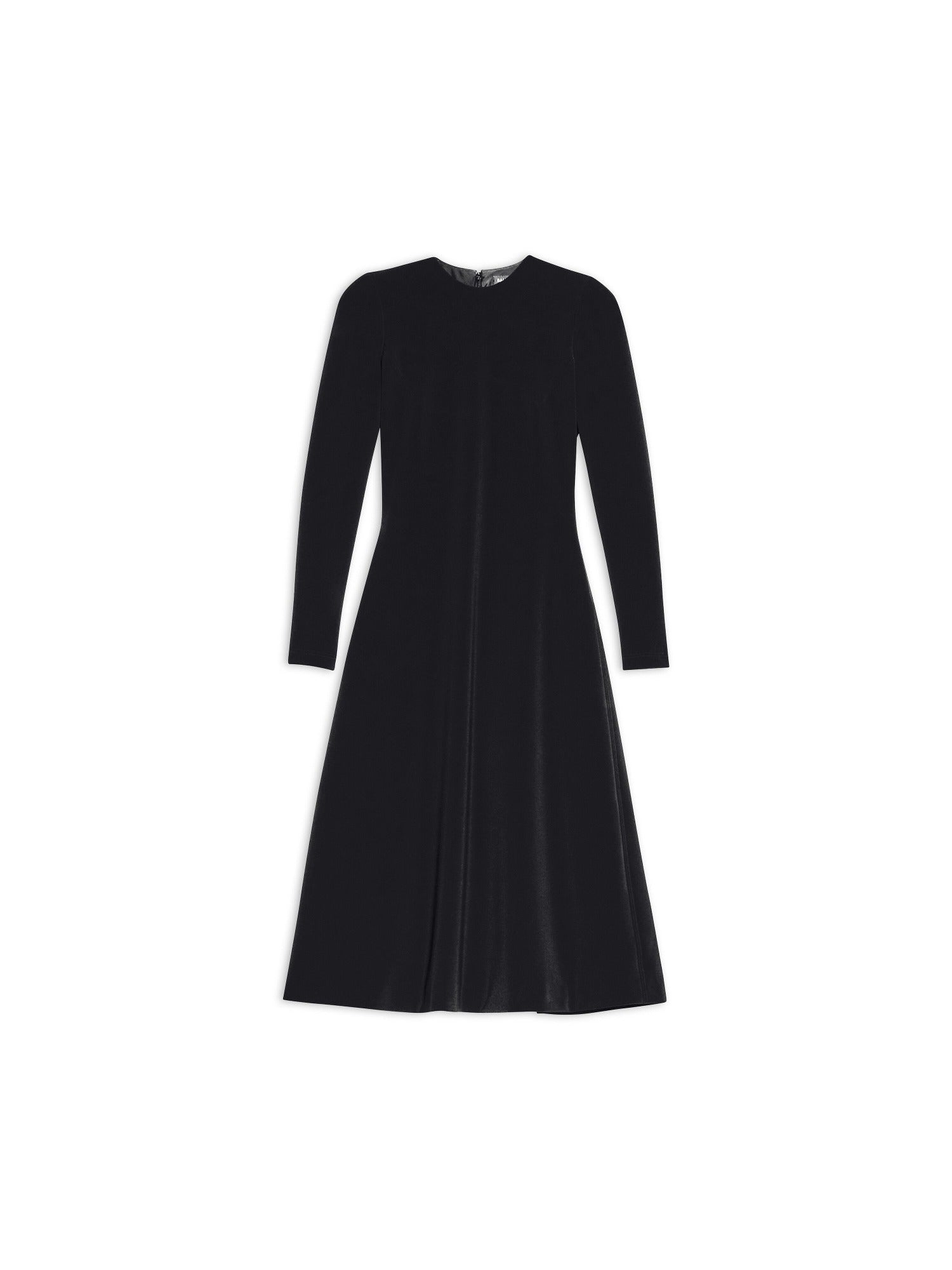 A-Line Crewneck black Dress - Black