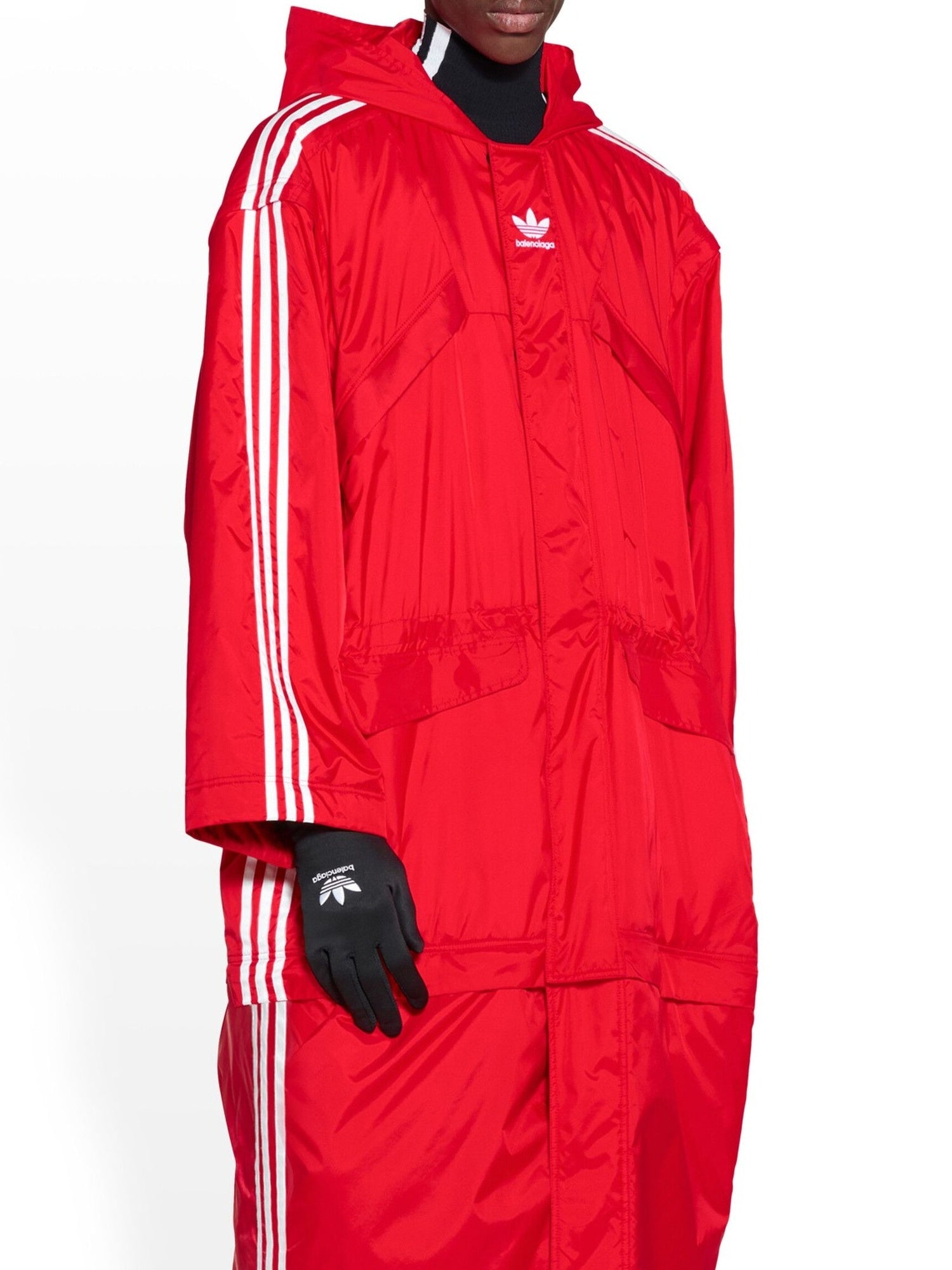 Balenciaga X Adidas Detachable burgundy & red Parka - Burgundy & Red