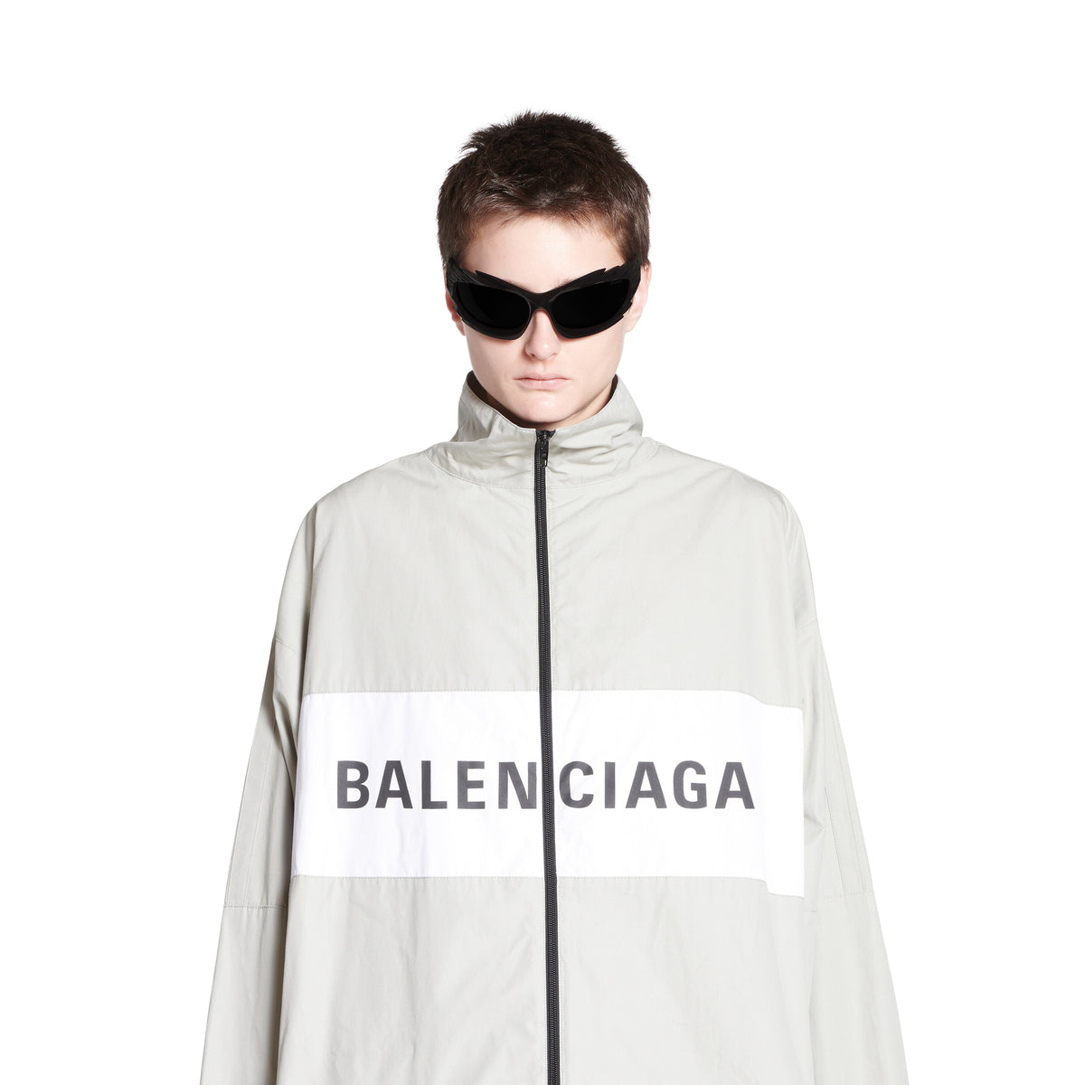 Logo Zip-Up Jacket - Cement Beige
