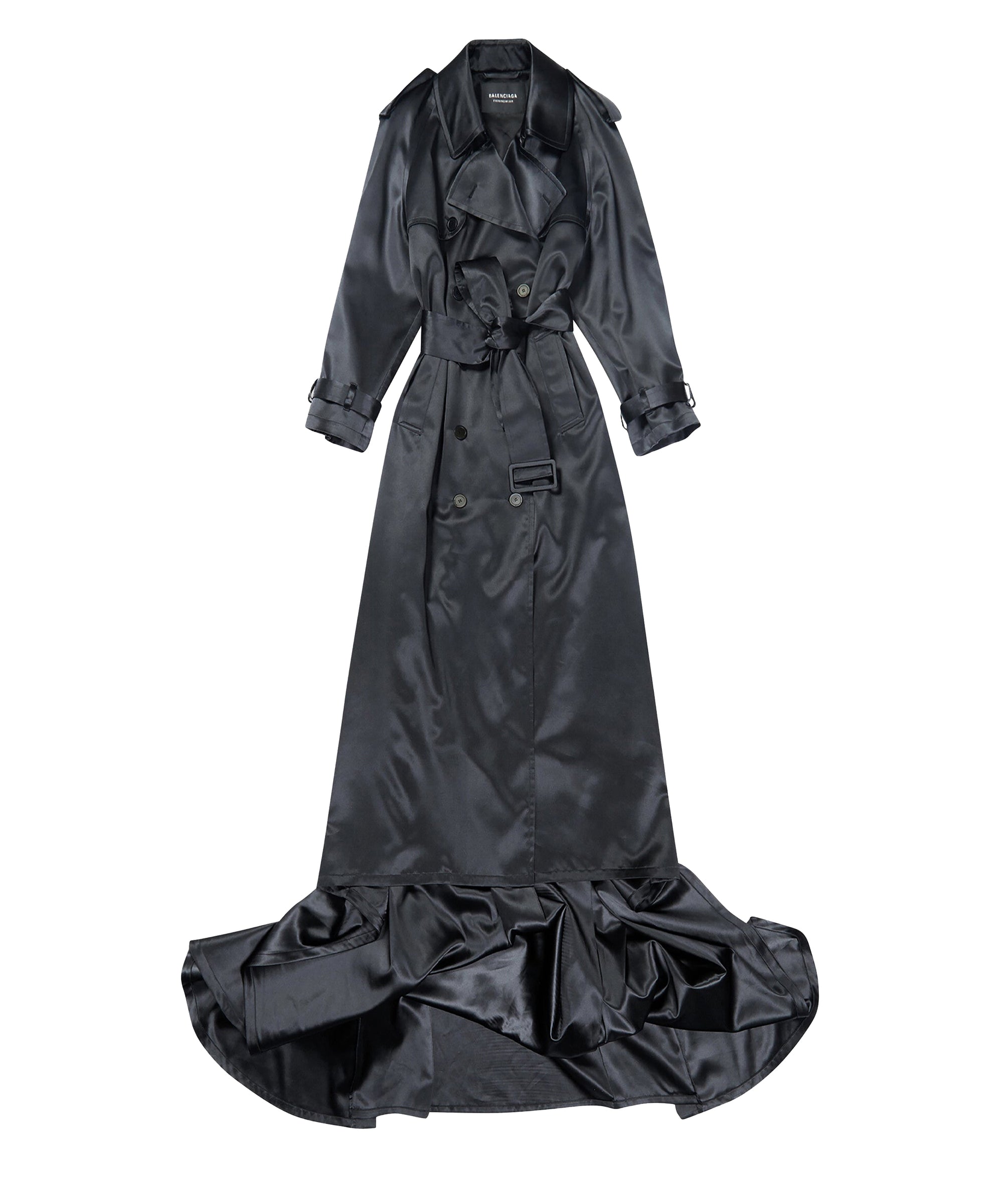 Trench Coat Gown - Black