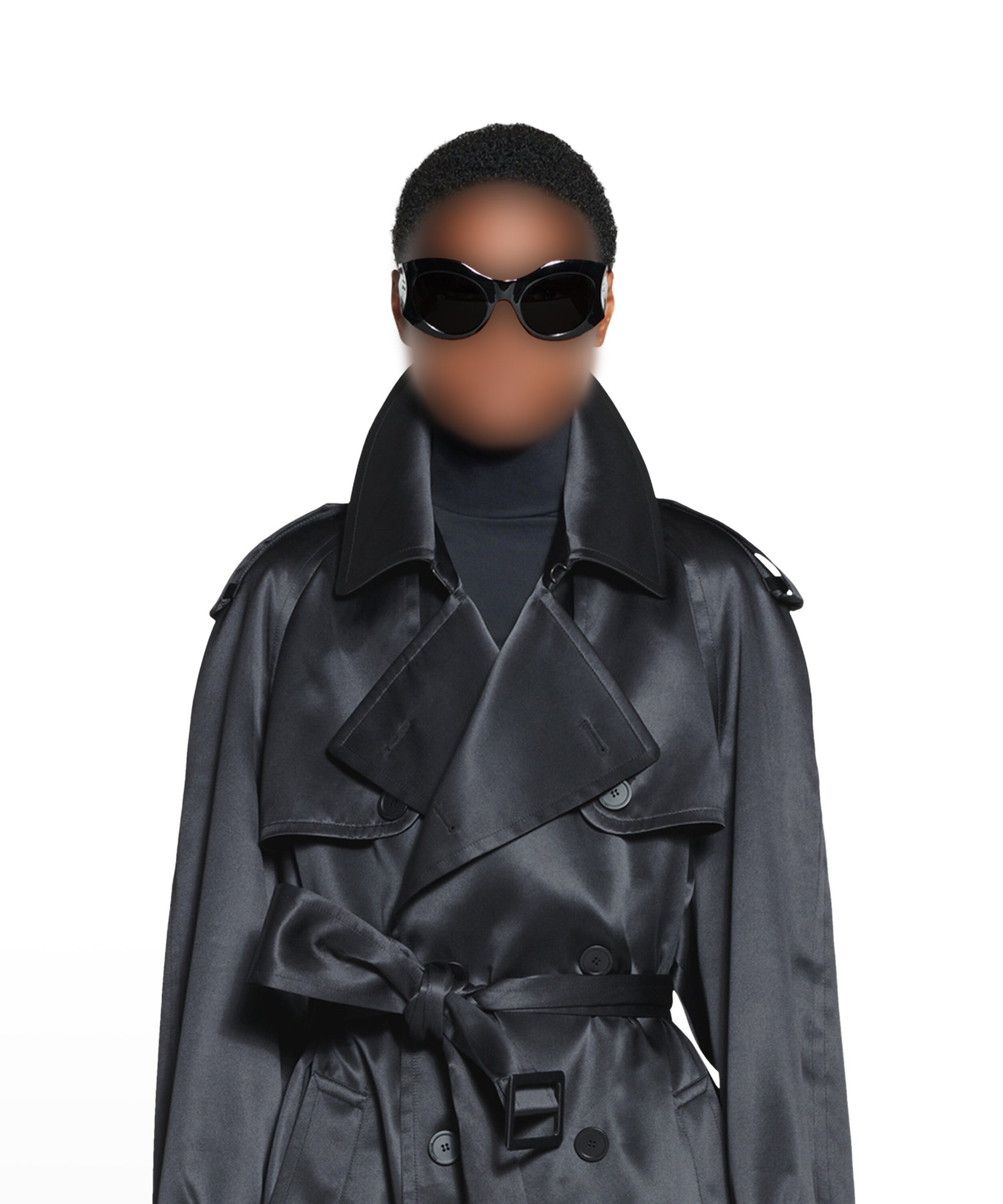 Trench Coat Gown - Black
