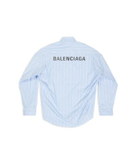 Cocoon Shirt - Skye Blue & White
