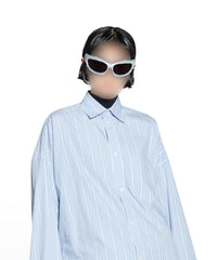 Cocoon Shirt - Skye Blue & White