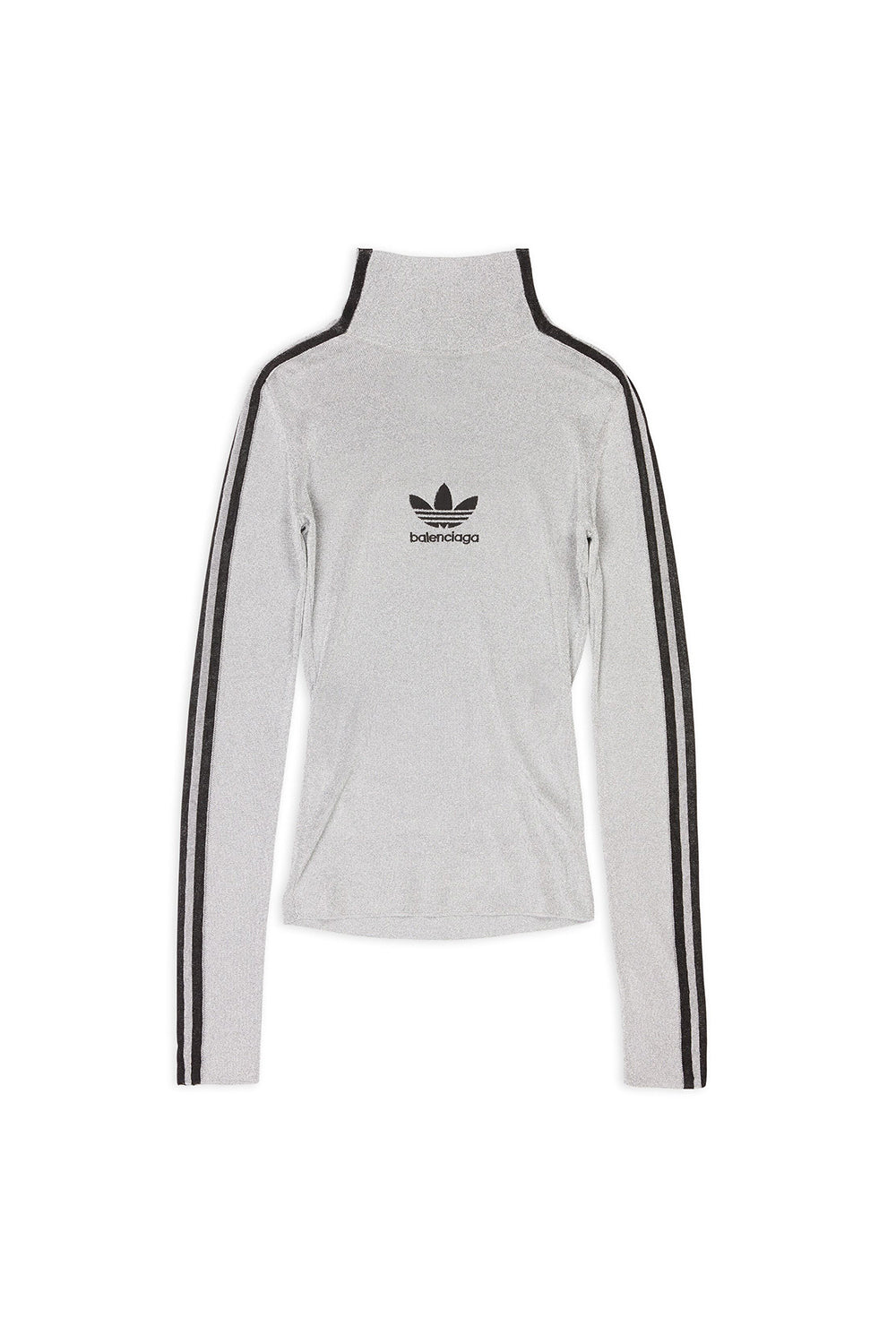 Balenciaga X Adidas Athletic Mock Neck silver & black Turtle Neck - Silver & Black