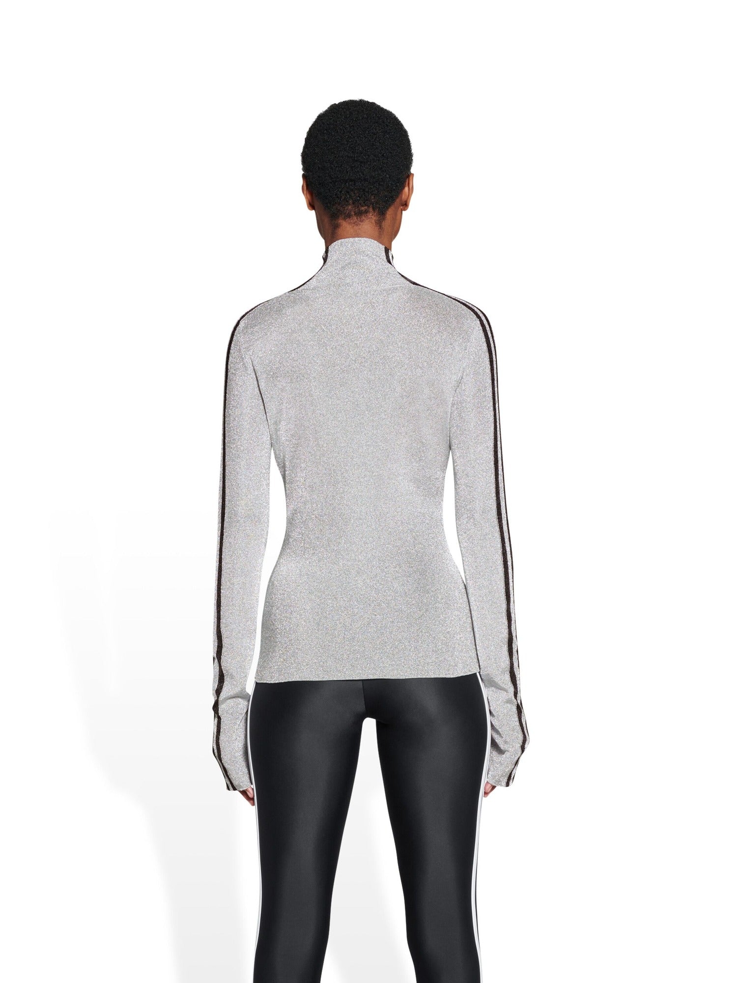 Balenciaga X Adidas Athletic Mock Neck silver & black Turtle Neck - Silver & Black