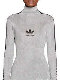 Balenciaga X Adidas Athletic Mock Neck silver & black Turtle Neck - Silver & Black