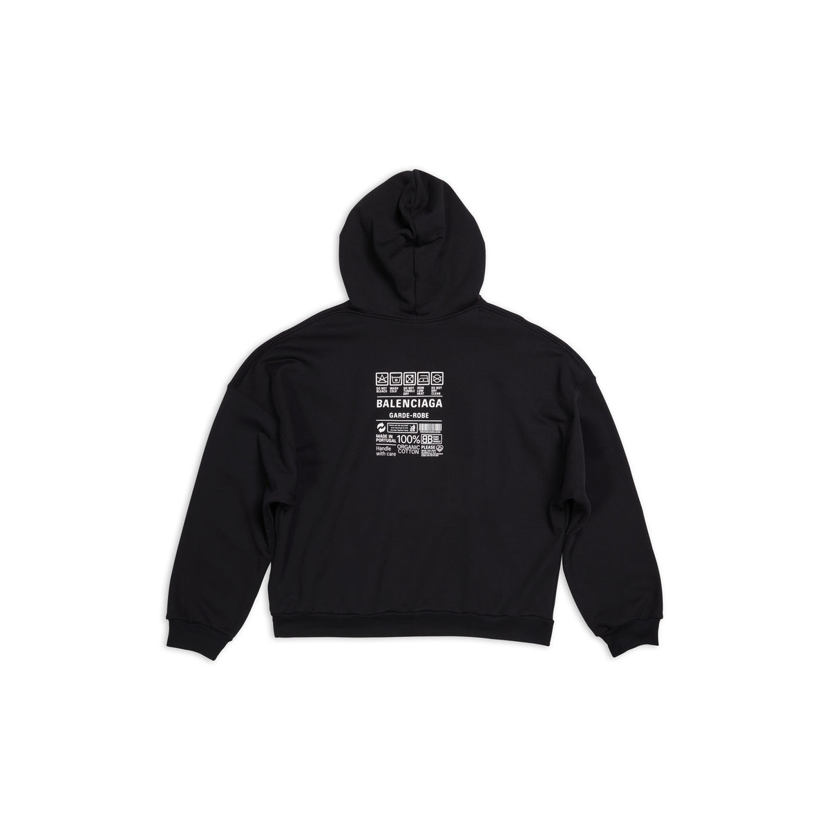 Care Label Hoodie - Black & White