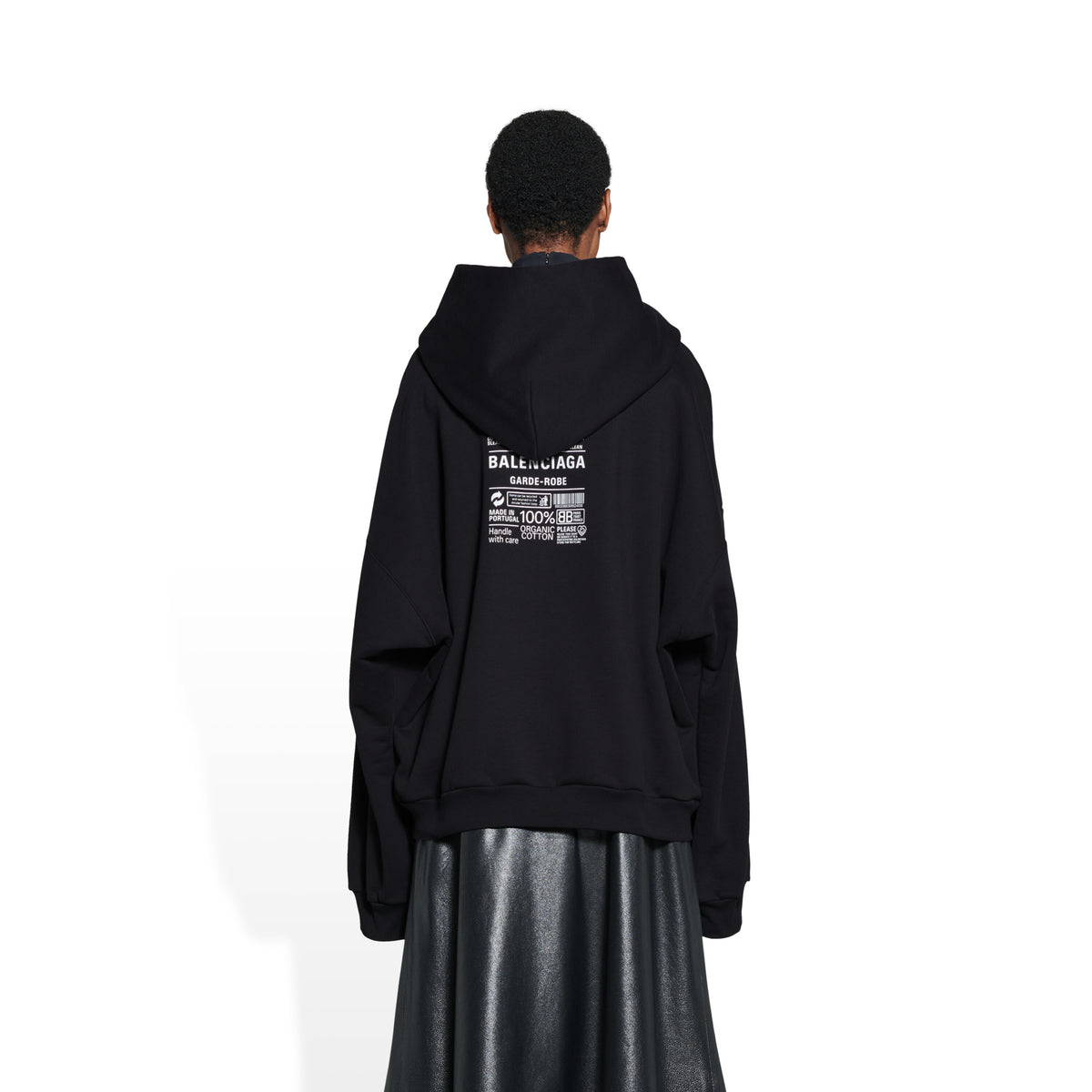 Care Label Hoodie - Black & White
