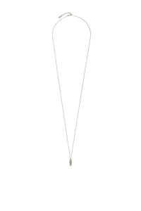 Long Oval Charm silver & black Necklace - Silver & Black