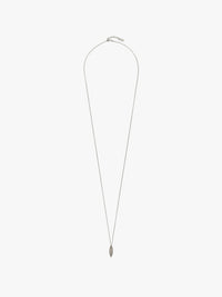 Long Oval Charm silver & black Necklace - Silver & Black