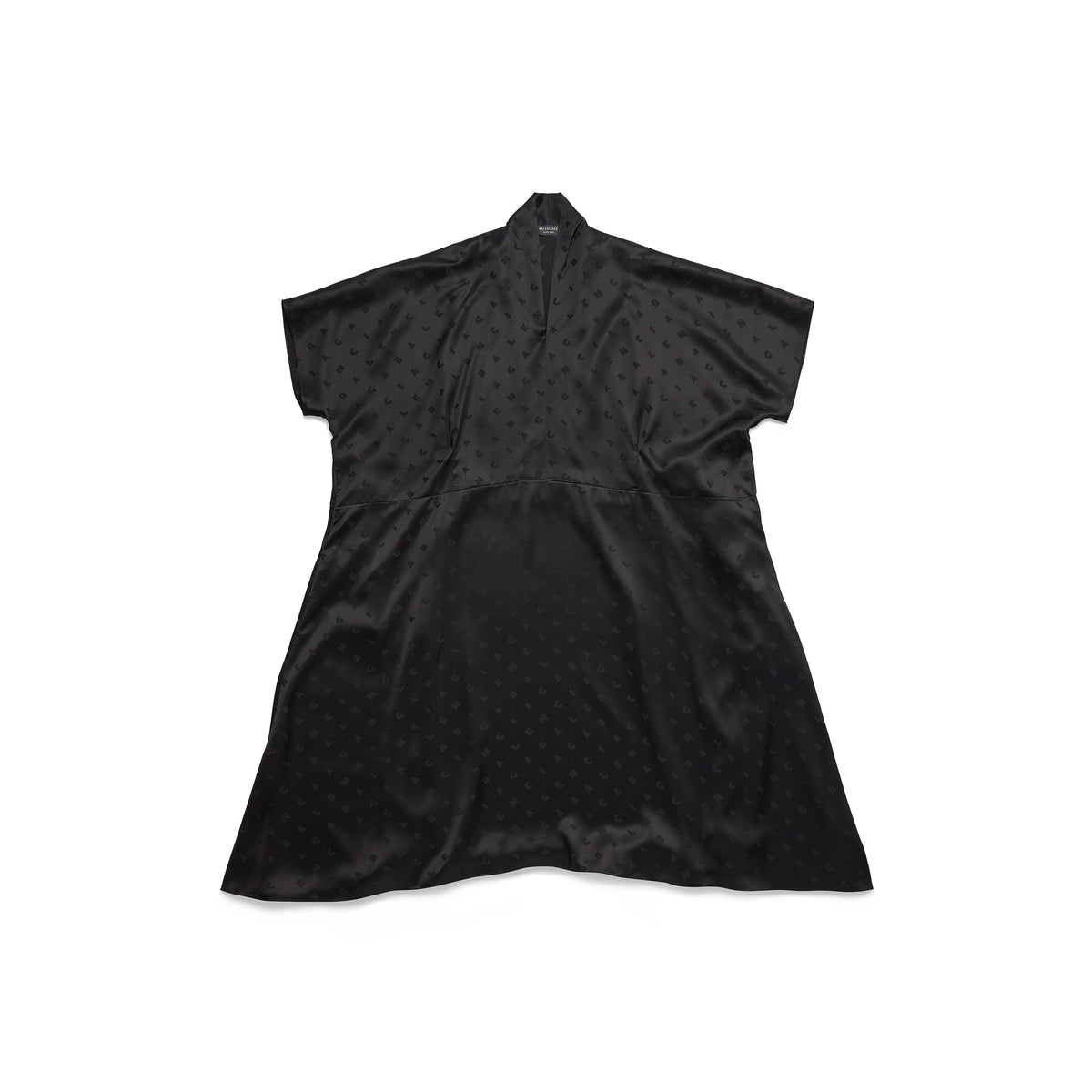 Logo Letters All Over Oversized Dress - Black