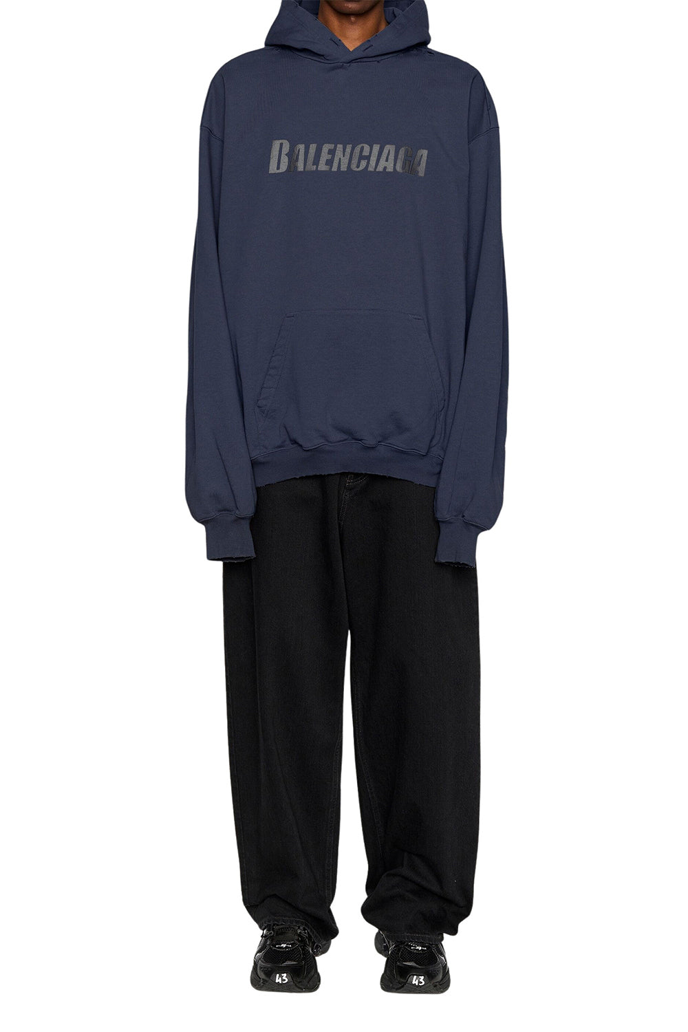 Caps Med Boxy navy & black Hoodie - Navy & Black