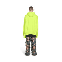 Caps Destroyed Hoodie - Fluo Yellow & White