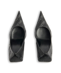 Square Knife 110 Pumps With Rhinestones - Black