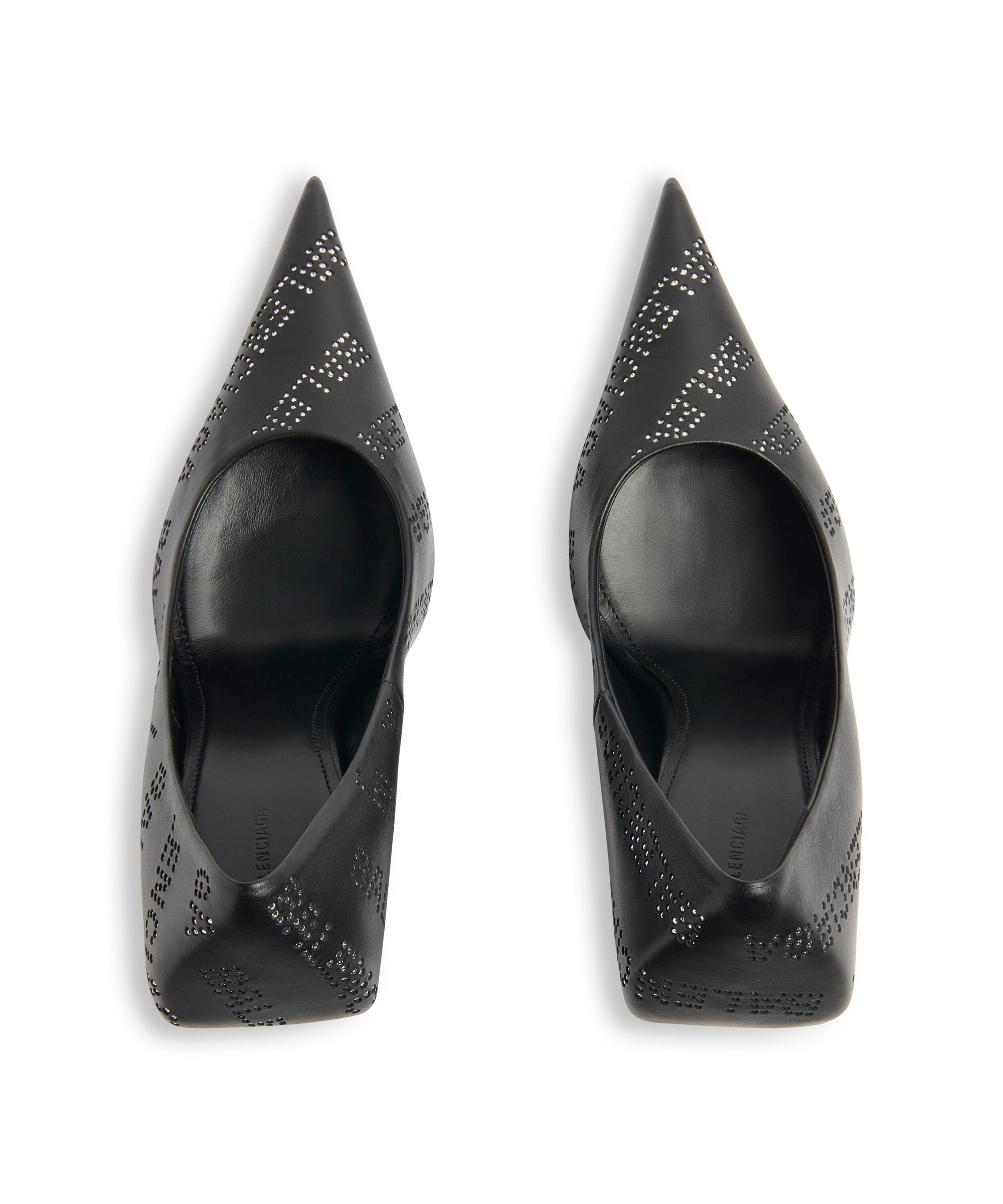 Square Knife 110 Pumps With Rhinestones - Black