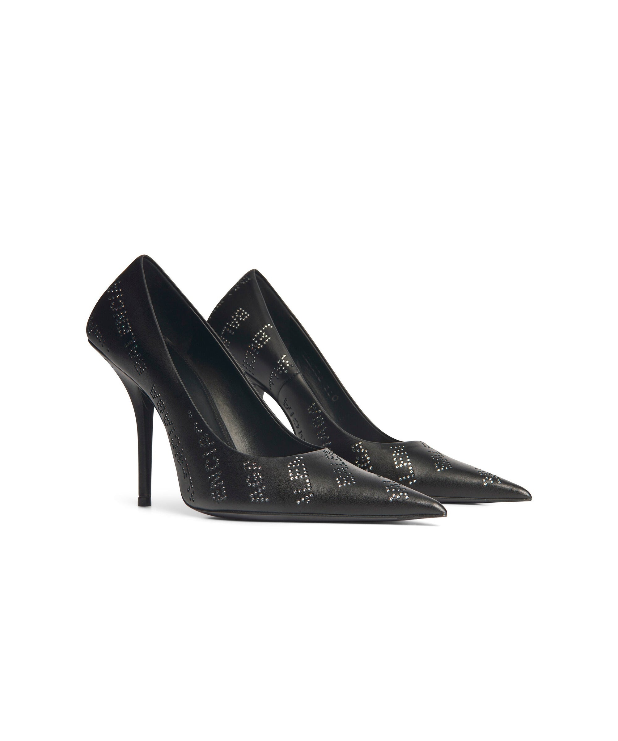 Square Knife 110 Pumps With Rhinestones - Black