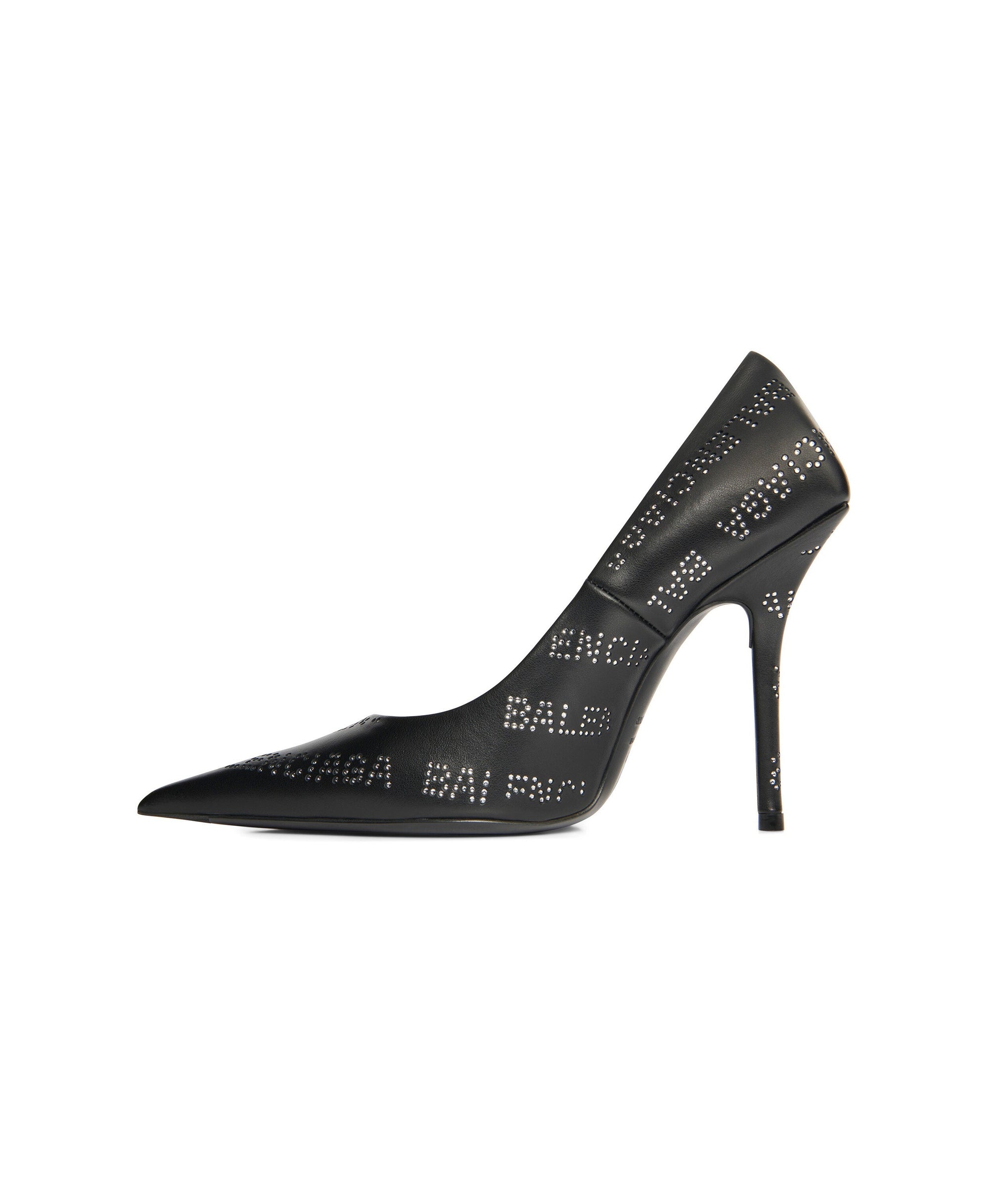 Square Knife 110 Pumps With Rhinestones - Black