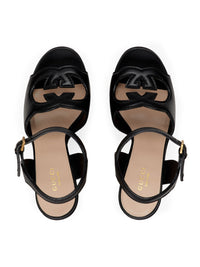 Cut black 85mm Sandals - Black