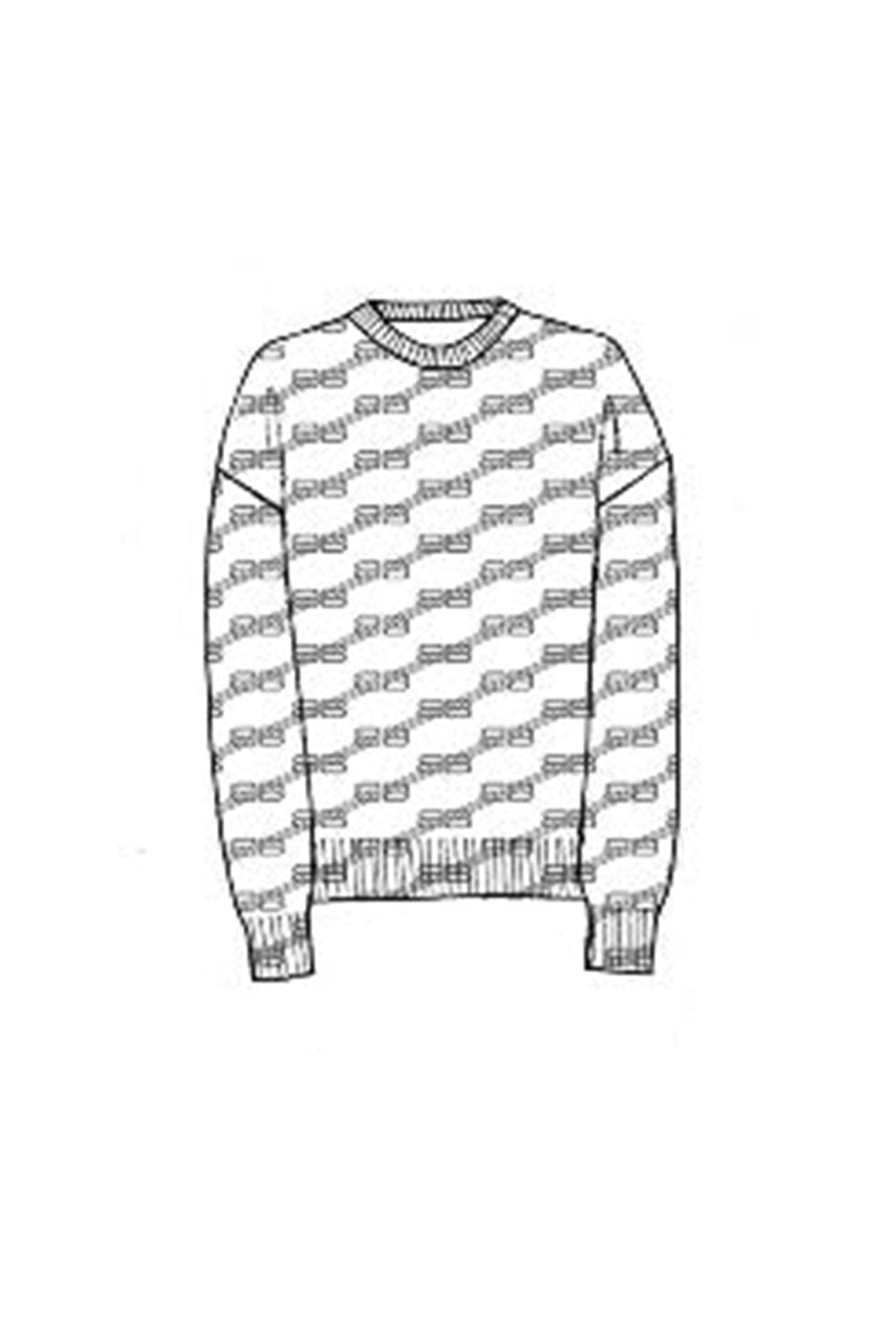 BB Monogram Crewneck black & grey Sweatshirt - Black & Grey