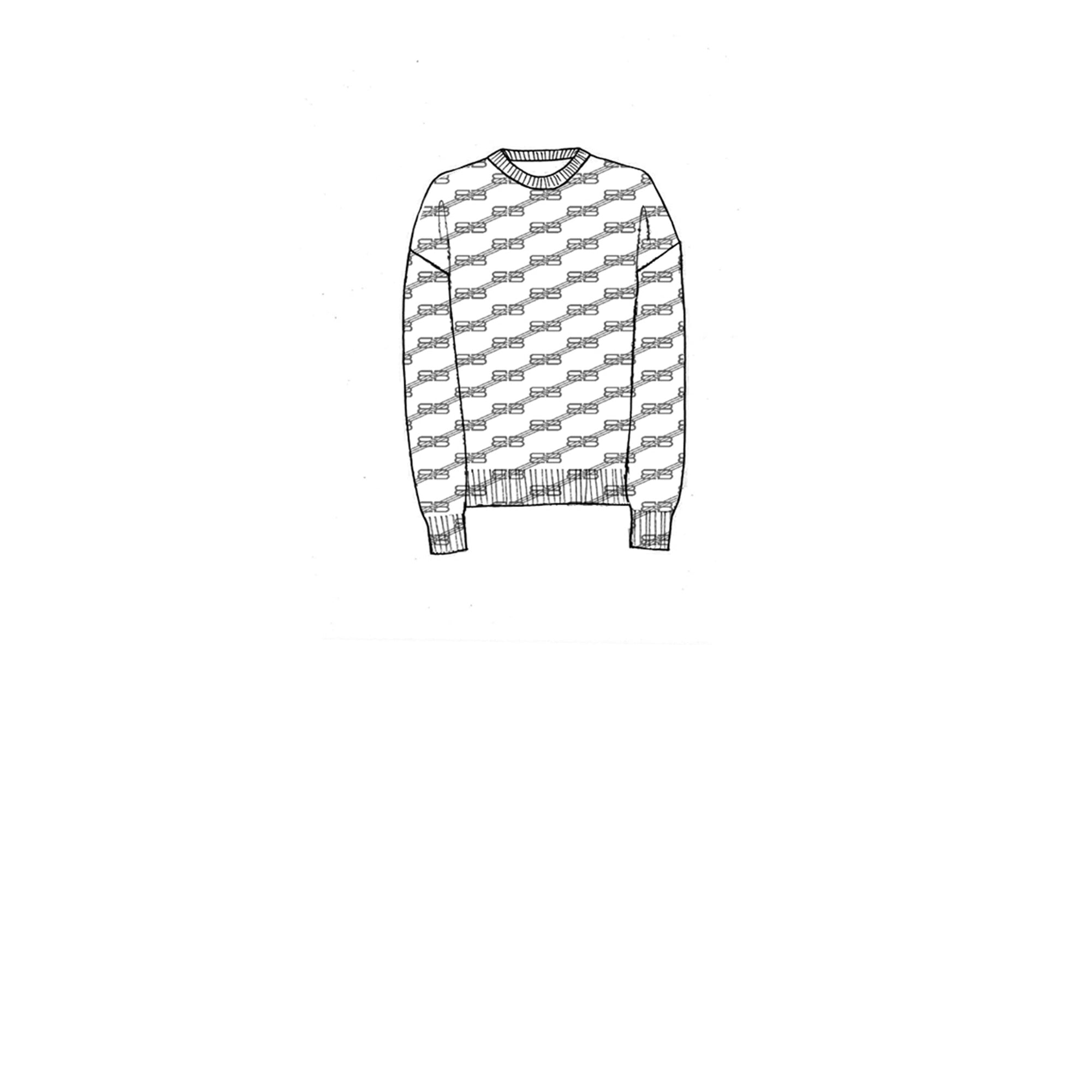 BB Monogram Crewneck black & grey Sweatshirt - Black & Grey