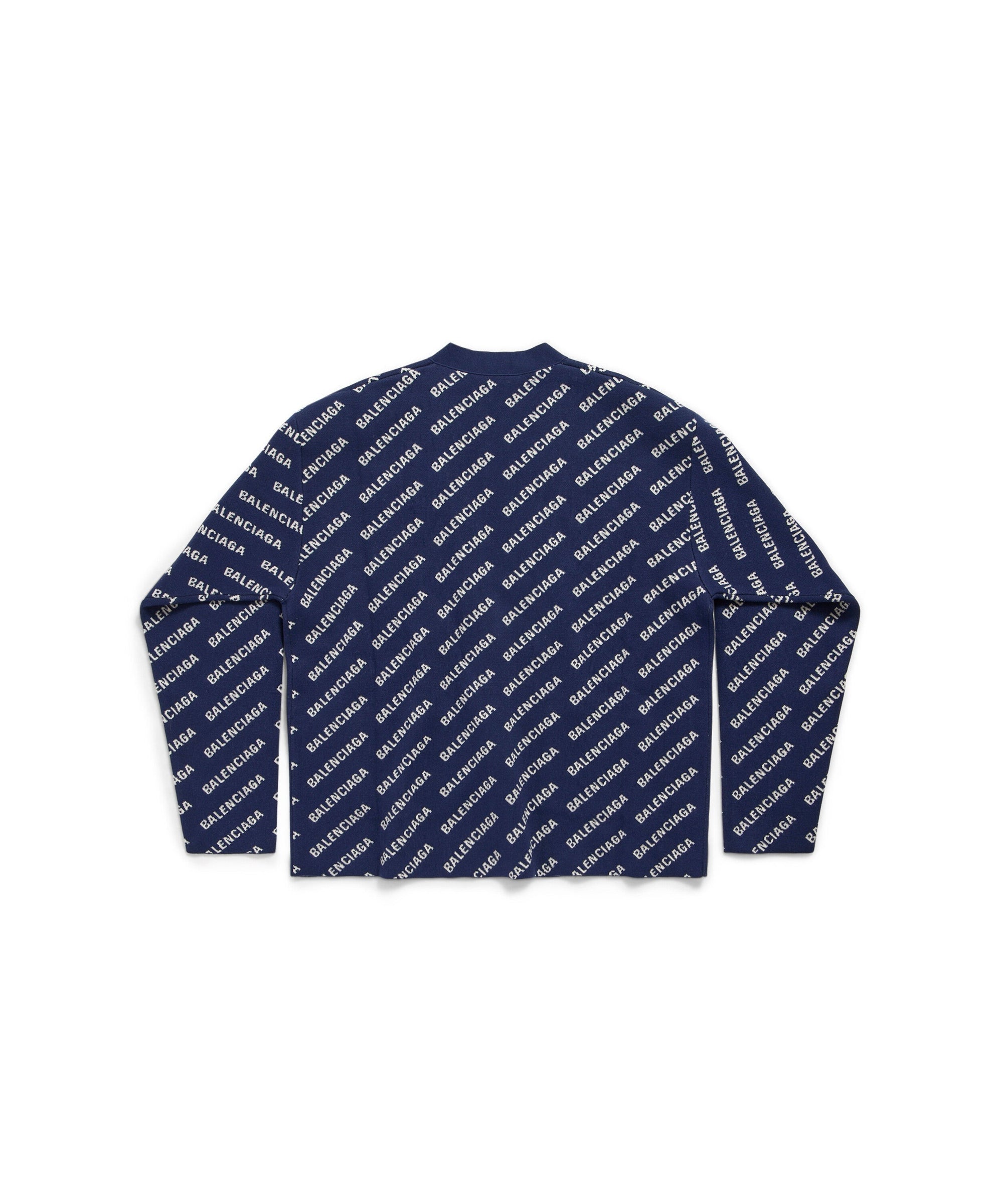 Allover Logo Cardigan - Navy & White