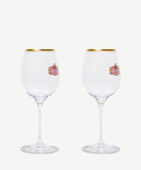 Wine Glasses Gold - Transparent & Red & Gold